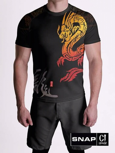 [Ropa / Poleras Sublimadas] Ninja Dragon dorado M/C